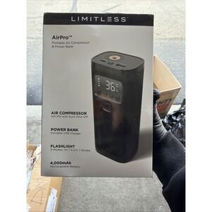 Limitless AirPro 4000mAh Portable Air Compressor Power‎ Bank Flashlight Recharge